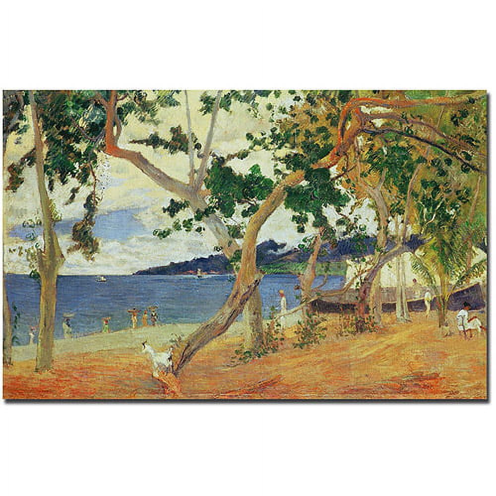 Trademark Art "By the Seashore Martinique 1887" Canvas Wall Art by Paul Gauguin