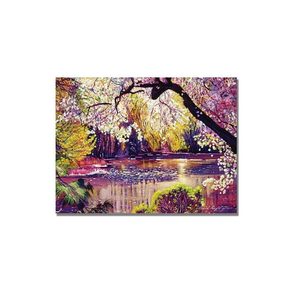 Trademark Art "Central Park Spring Pond" Canvas Wall Art by David Lloyd Glover
