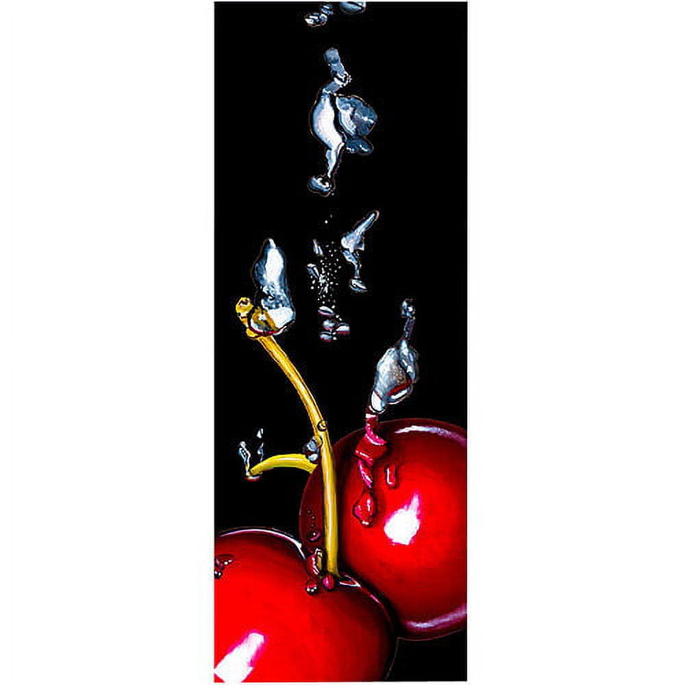 Cherry Splash Red and Black Framed Canvas Art