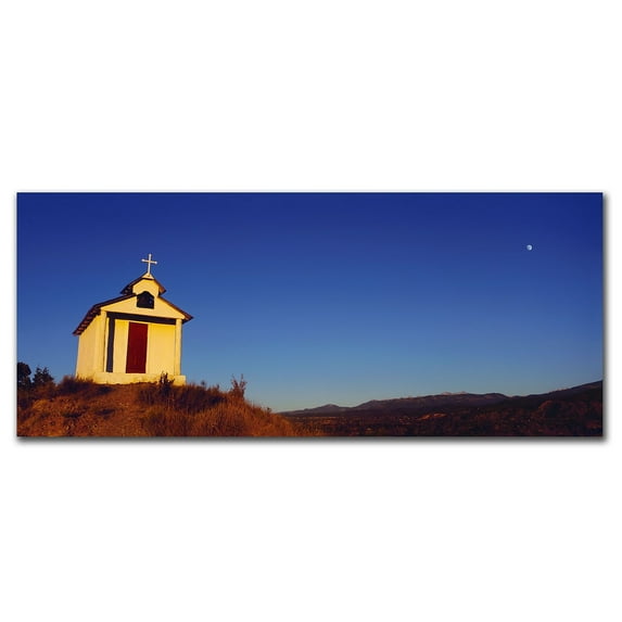 Trademark Art "Church with Moon" Canvas Art by Preston