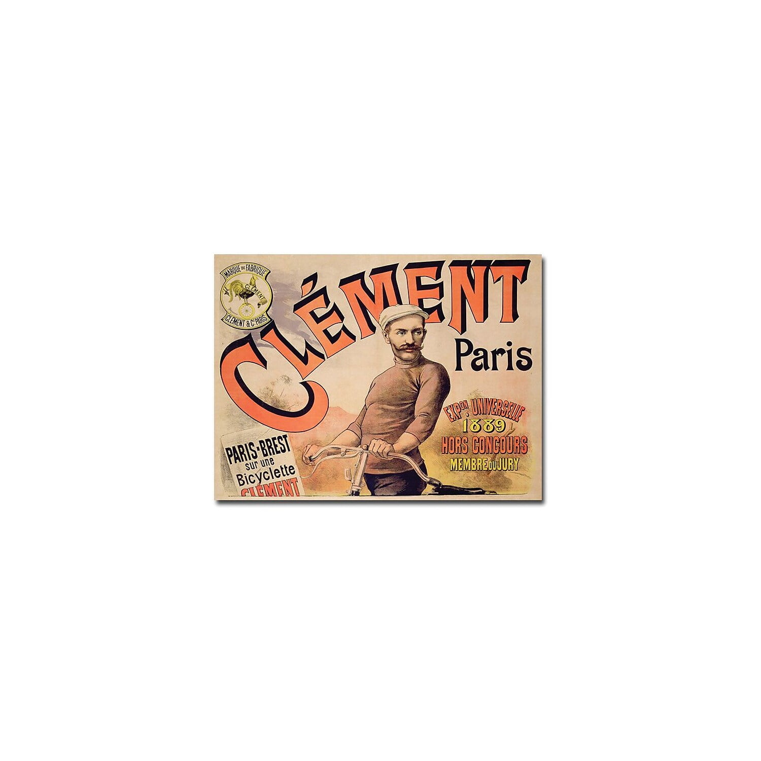 Trademark Art "Clement Bicycles, 1889" Canvas Wall Art