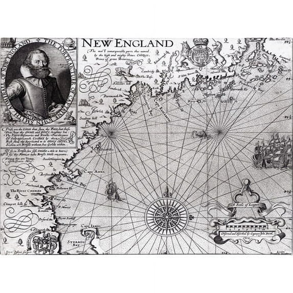 Trademark Art 'Coast of New England, 1614' Canvas Art by John Smith