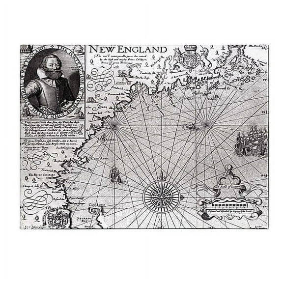 Trademark Art 'Coast of New England, 1614' Canvas Art by John Smith