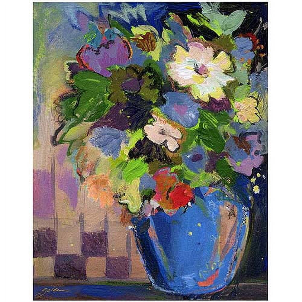 Trademark Art "Cobalt Vase with Purple" Canvas Art by Sheila Golden