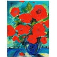thumbnail image 1 of Trademark Art "Cobalt Vase with Red Blossoms" Canvas Art by Sheila Golden, 1 of 2