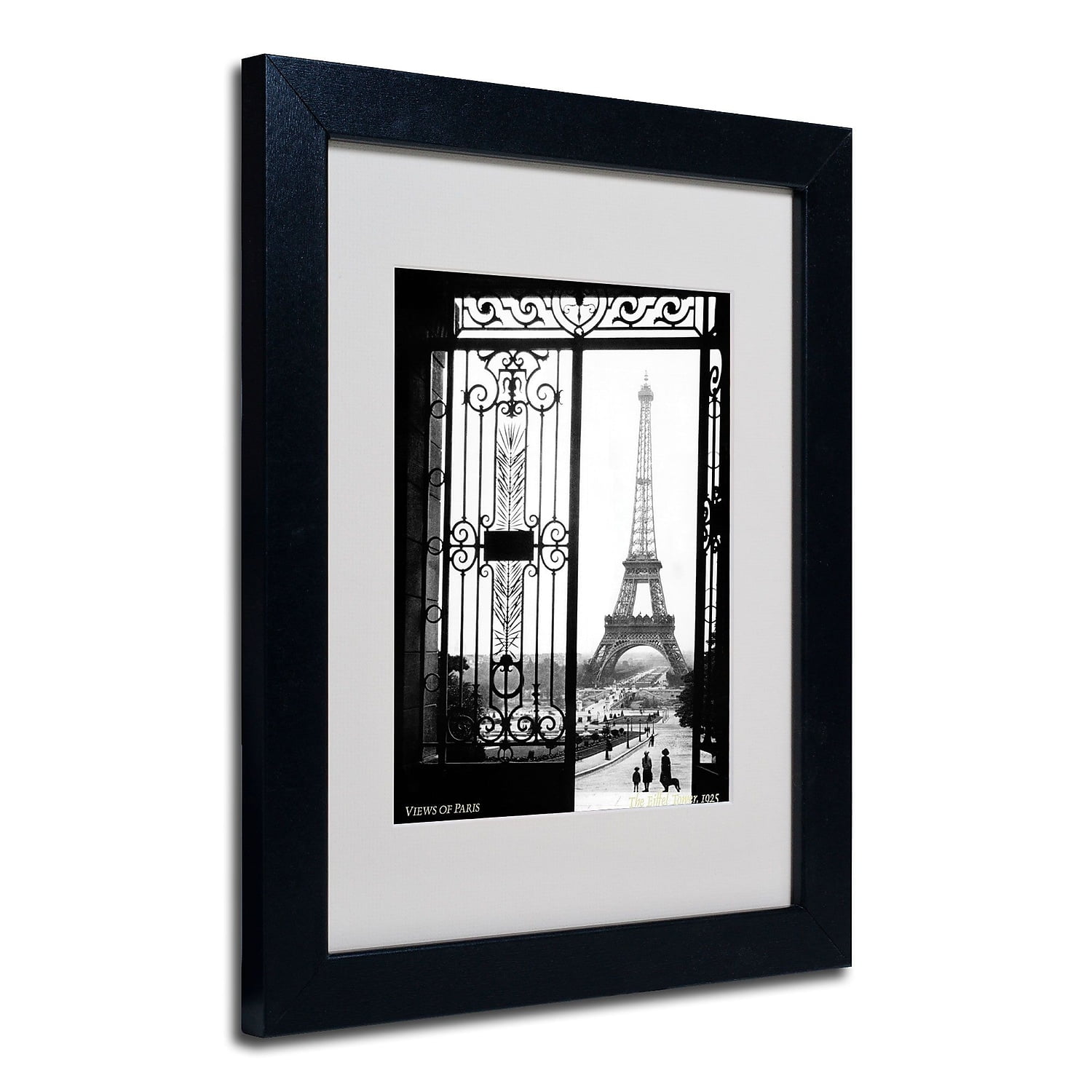Black Framed Views of Paris Giclee Canvas Art