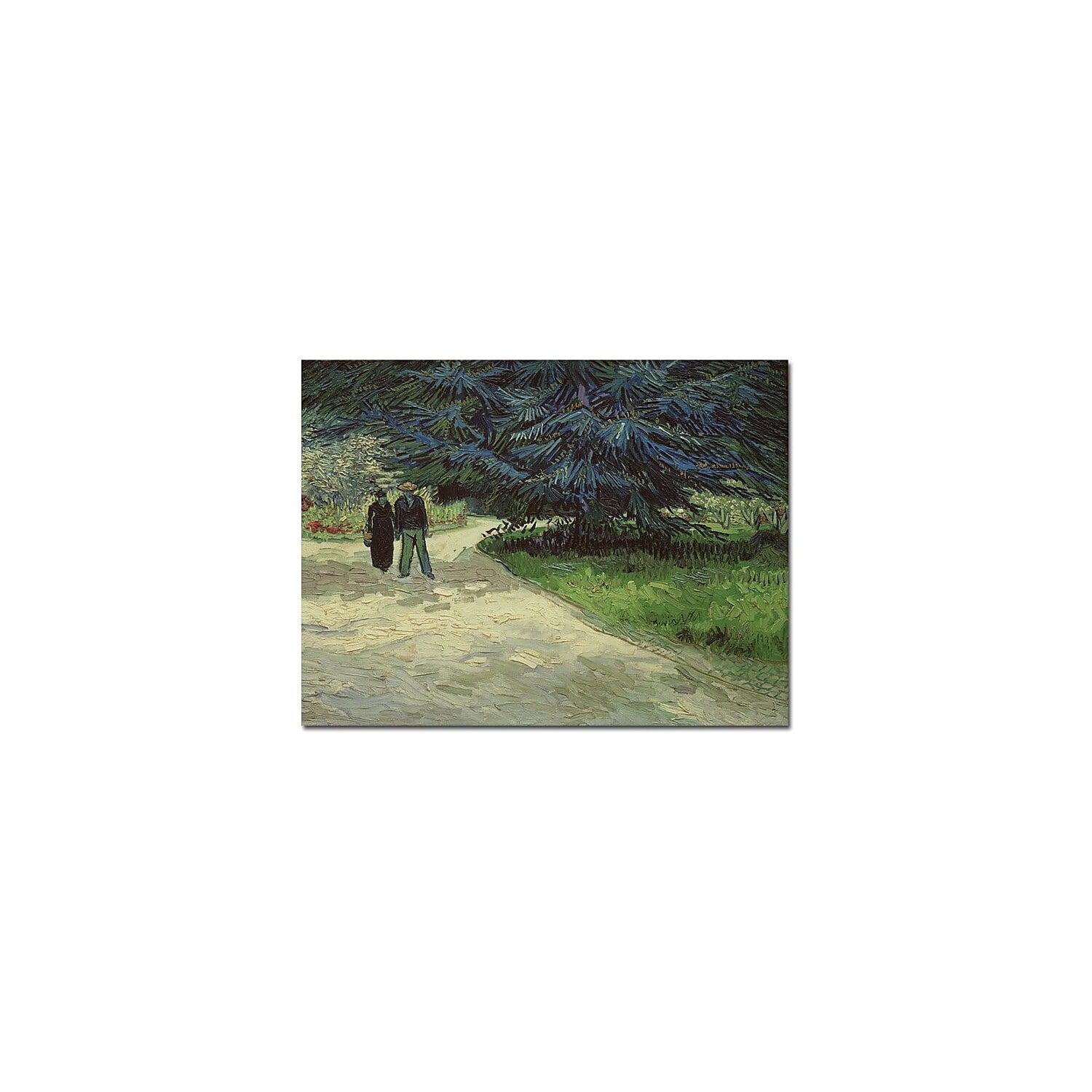 Vincent Van Gogh Couple in Park Landscape Canvas Art