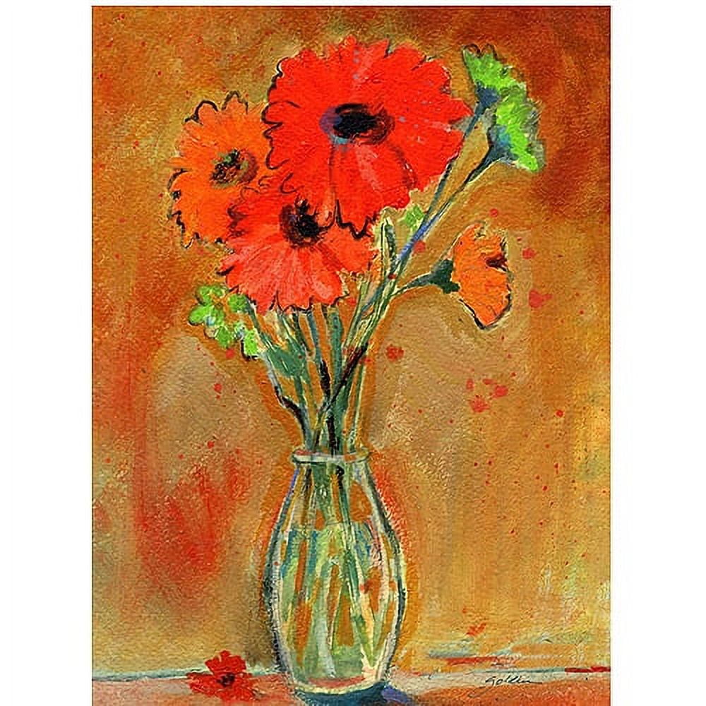 Trademark Art "Daisy Vase" Canvas Wall Art by Shelia Golden