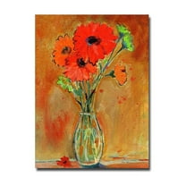 Trademark Art "Daisy Vase" Canvas Wall Art by Shelia Golden