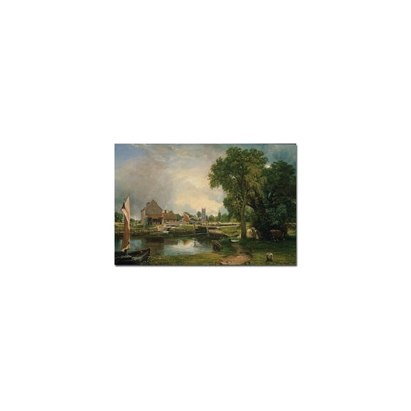 Trademark Art "Dedham Lock and Mill 1820" Canvas Art by John Constable