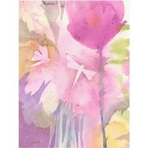 Trademark Art "Dragonflies with Pink" Canvas Art by Shelia Golden