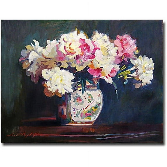 Trademark Art "Elizabeth's Peonies" Canvas Wall Art by David Lloyd Glover