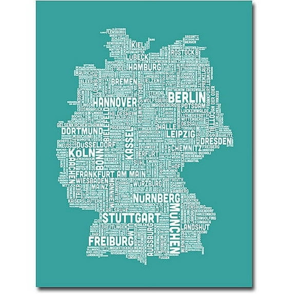 Trademark Art "Germany City Map III" Canvas Wall Art by Michael Tompsett