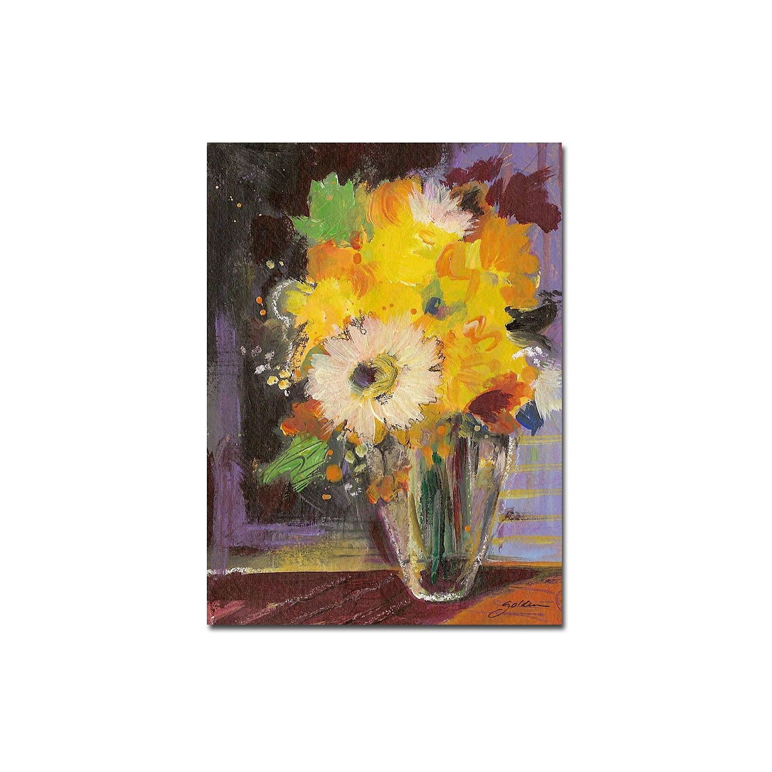 Trademark Art "Glass Vase" Canvas Art by Sheila Golden