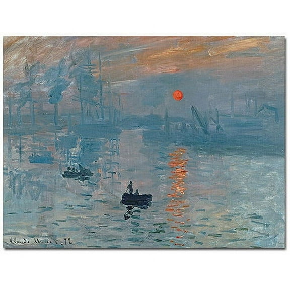Trademark Fine Art Claude Monet Impression Sunrise Canvas Wall Art - 14x19
