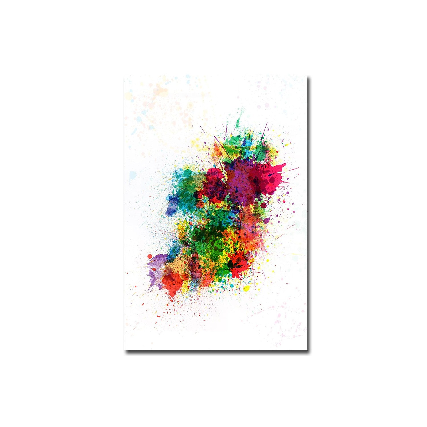 Trademark Art "Ireland Paint Splashes" Canvas Art by Michael Tompsett