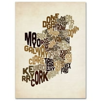 Trademark Art 'Ireland Text Map 2' Canvas Art by Michael Tompsett