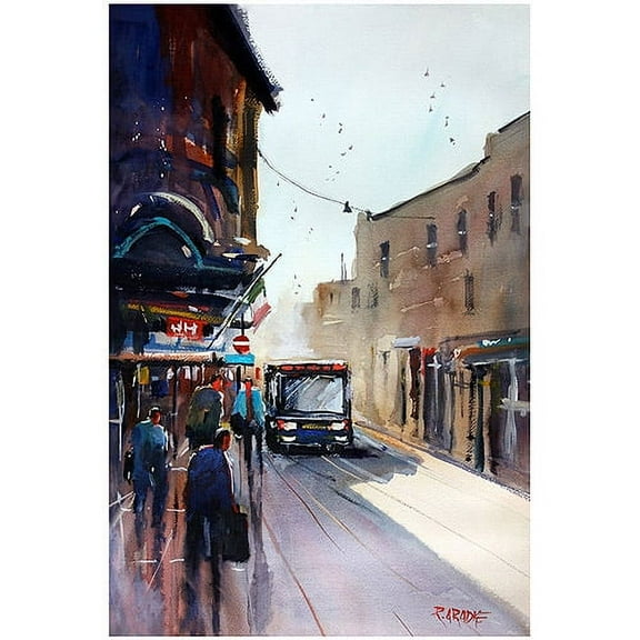 Trademark Art "Italian Bus Stop" Canvas Art by Ryan Radke
