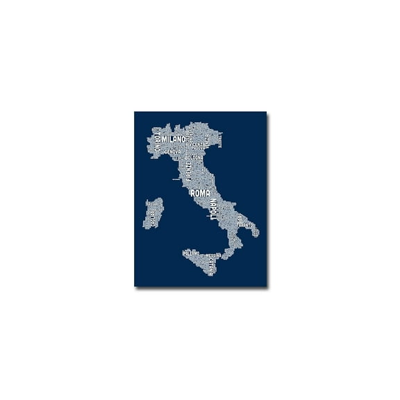 Trademark Art "Italy City Map II" Canvas Wall Art by Michael Tompsett