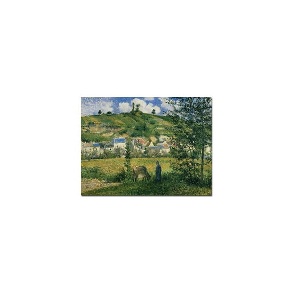 Trademark Art "Landscape at Chaponval 1880" Canvas Art by Camille Pissarro