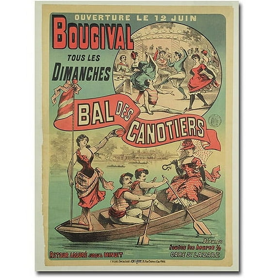 Trademark Art "Le Bal des Canotiers at Bougival, 1875" Canvas Wall Art