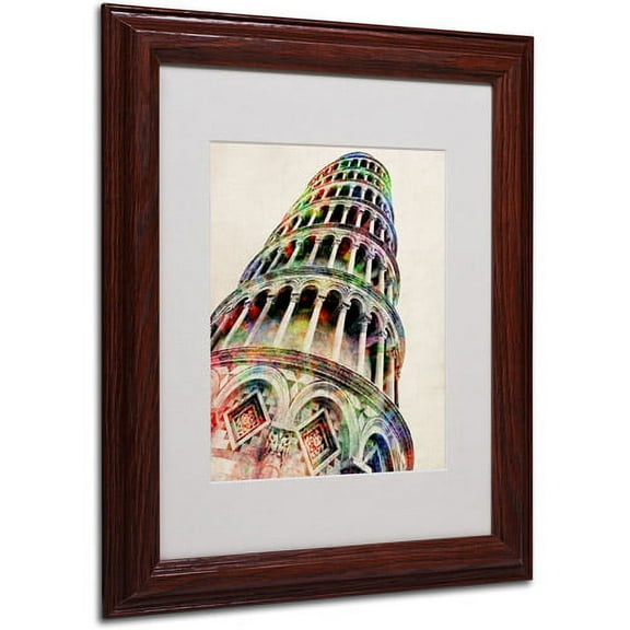 Trademark Art 'Leaning Tower Pisa' Matted Framed Art by Michael Tompsett