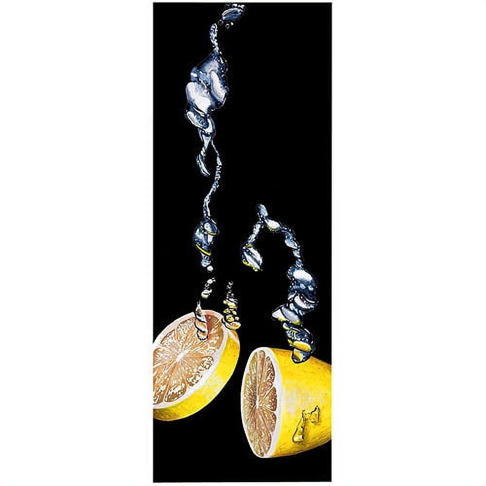 Lemon Splash Black and Yellow Canvas Art, 12x32