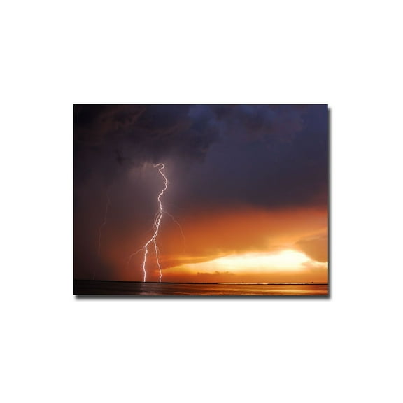 Trademark Art "Lightning Sunset IV" Canvas Art by Kurt Shaffer