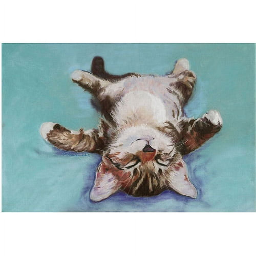 Pat Saunders-White Little Napper Kitten Canvas Art in Wood Frame