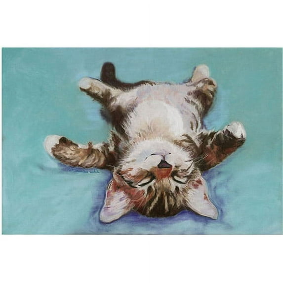 Trademark Fine Art Pat Saunders-White Little Napper Canvas Wall Art - 14x19