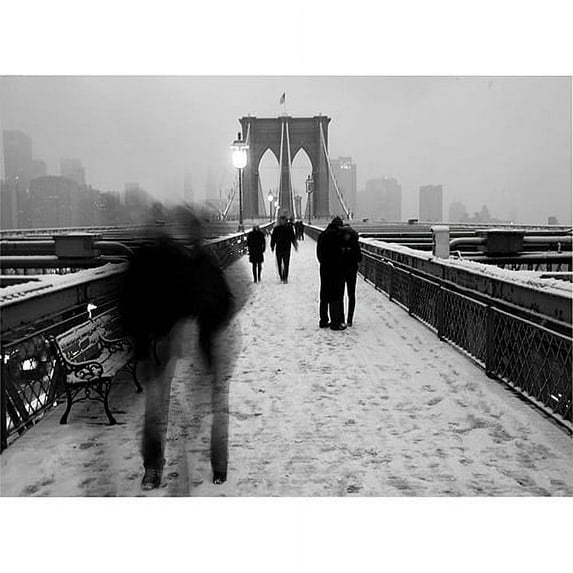Trademark Art "Love on the Brooklyn Bridge" Canvas Art by Yale Gurney