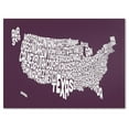 thumbnail image 1 of Trademark Art 'MULBERRY-USA States Text Map' Canvas Art by Michael Tompsett, 1 of 4