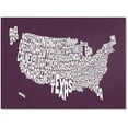 thumbnail image 1 of Trademark Art 'MULBERRY-USA States Text Map' Canvas Art by Michael Tompsett, 1 of 4