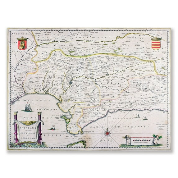 Trademark Art 'Map of Andalusia, Spain' Canvas Art
