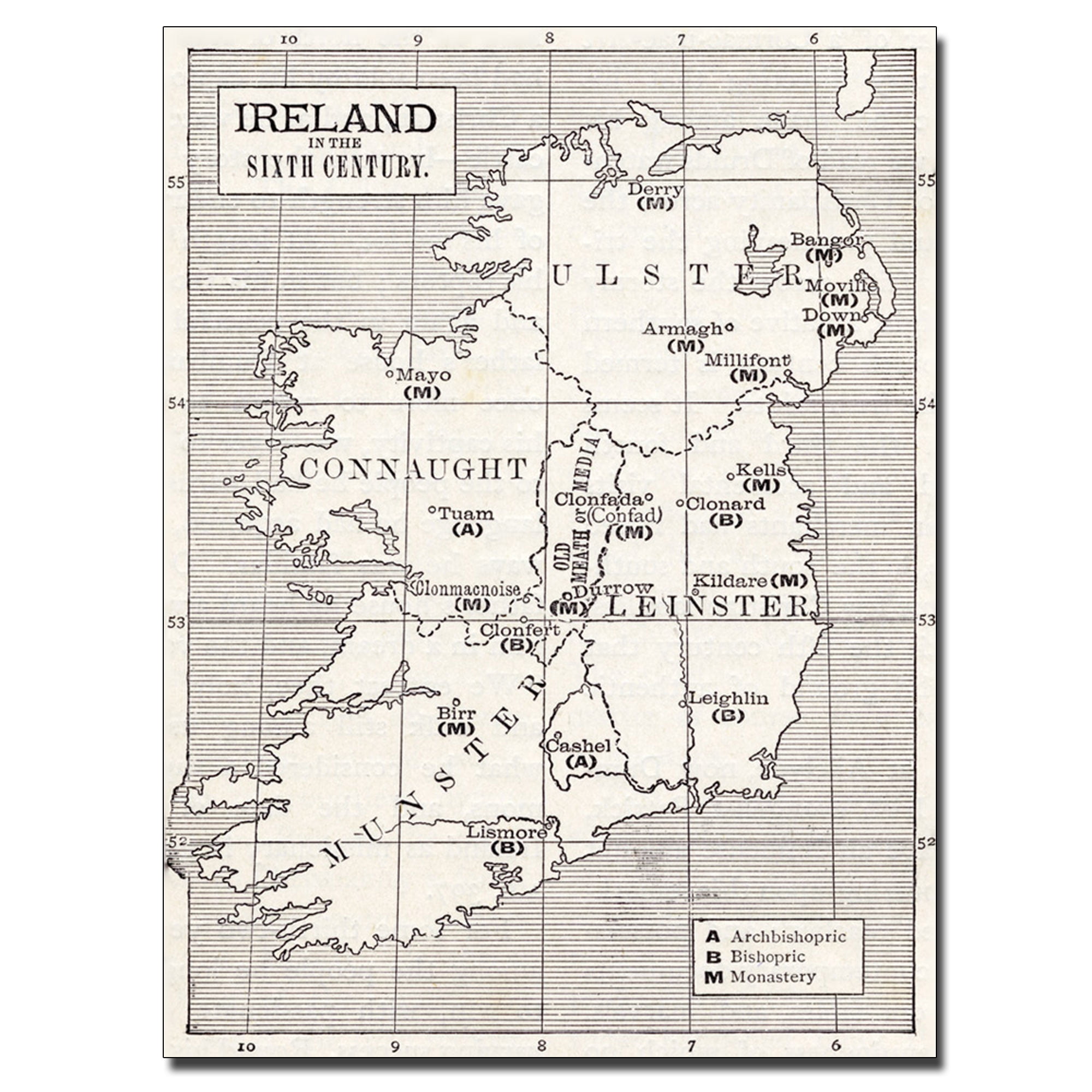 Trademark Art 'Map of Ireland in the Sixth Century' Canvas Art