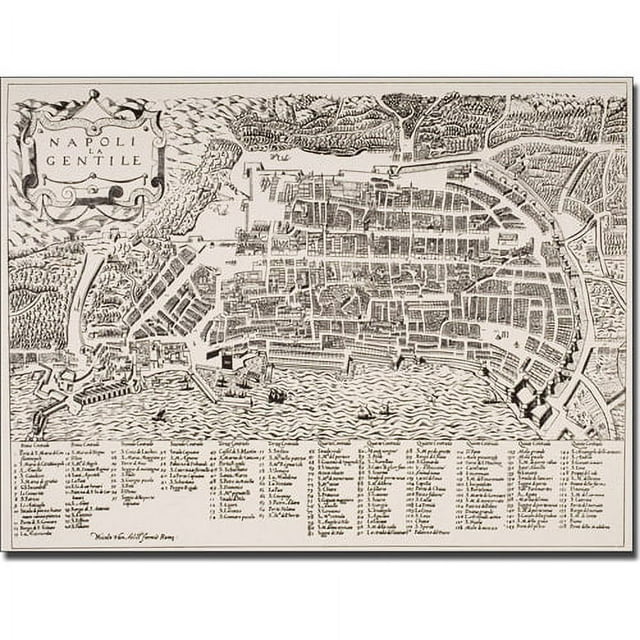 Trademark Art 'Map of Naples, 1600' Canvas Art