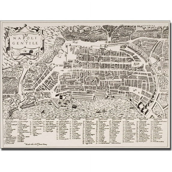 Trademark Art 'Map of Naples, 1600' Canvas Art