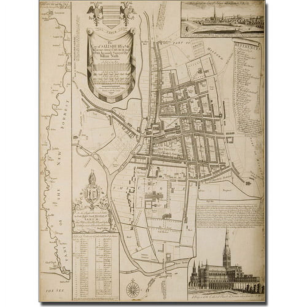 Trademark Art 'Map of Salisbury, 1751' Canvas Art by William Nash