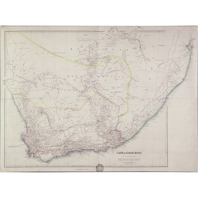 Trademark Art 'Map of Southern Africa, 1834' Canvas Art by John Arrowsmith