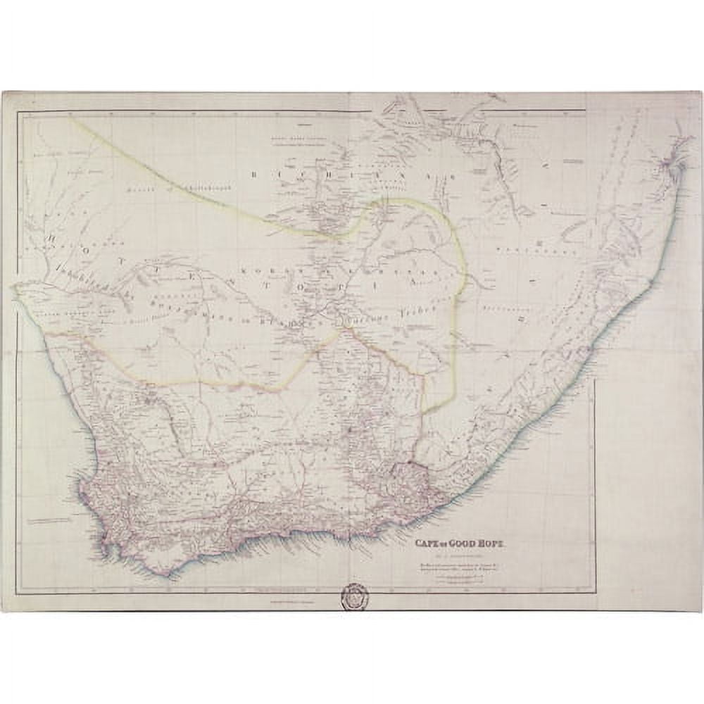 Trademark Art 'Map of Southern Africa, 1834' Canvas Art by John ...
