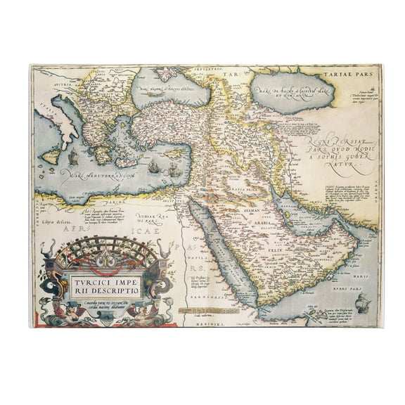 Trademark Art 'Map of the Middle East, 1570' Canvas Art by Abraham Ortelius