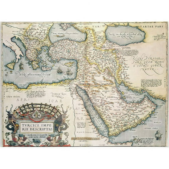Trademark Art 'Map of the Middle East, 1570' Canvas Art by Abraham Ortelius