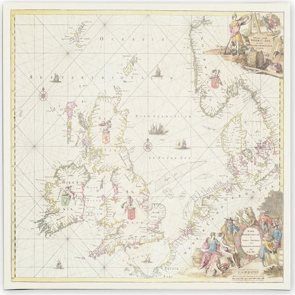 Trademark Art 'Map of the North Sea, 1675' Canvas Art by Fredrick de Wit