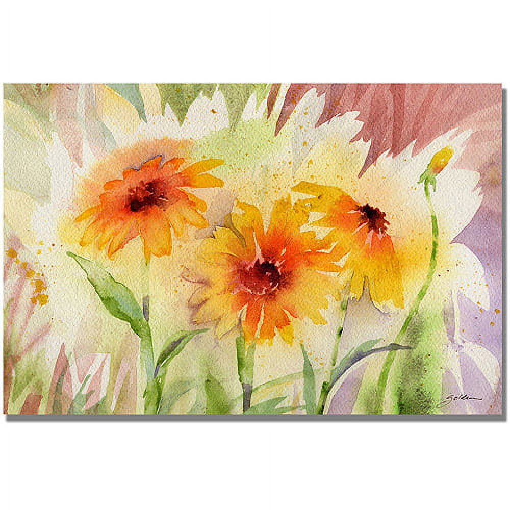 Trademark Art "Medow Daisey Trio" Canvas Wall Art by Shelia Golden