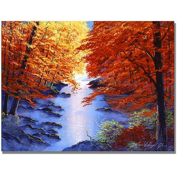 Trademark Art "Misty Blue Morning" Canvas Wall Art by David Lloyd Glover