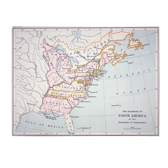 Trademark Art 'N. America, Declaration of Intependence' Canvas Art