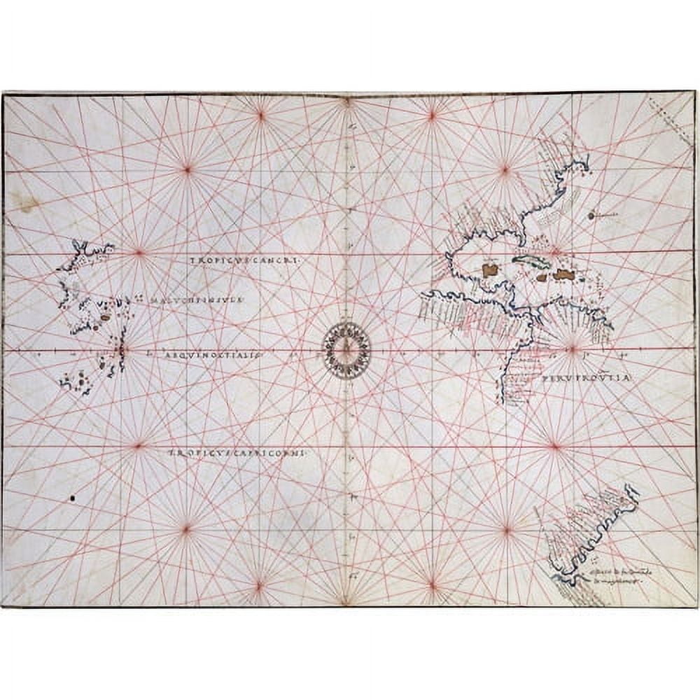 Trademark Art 'Nautical Chart of the Pacific Ocean, 1500's' Canvas Art