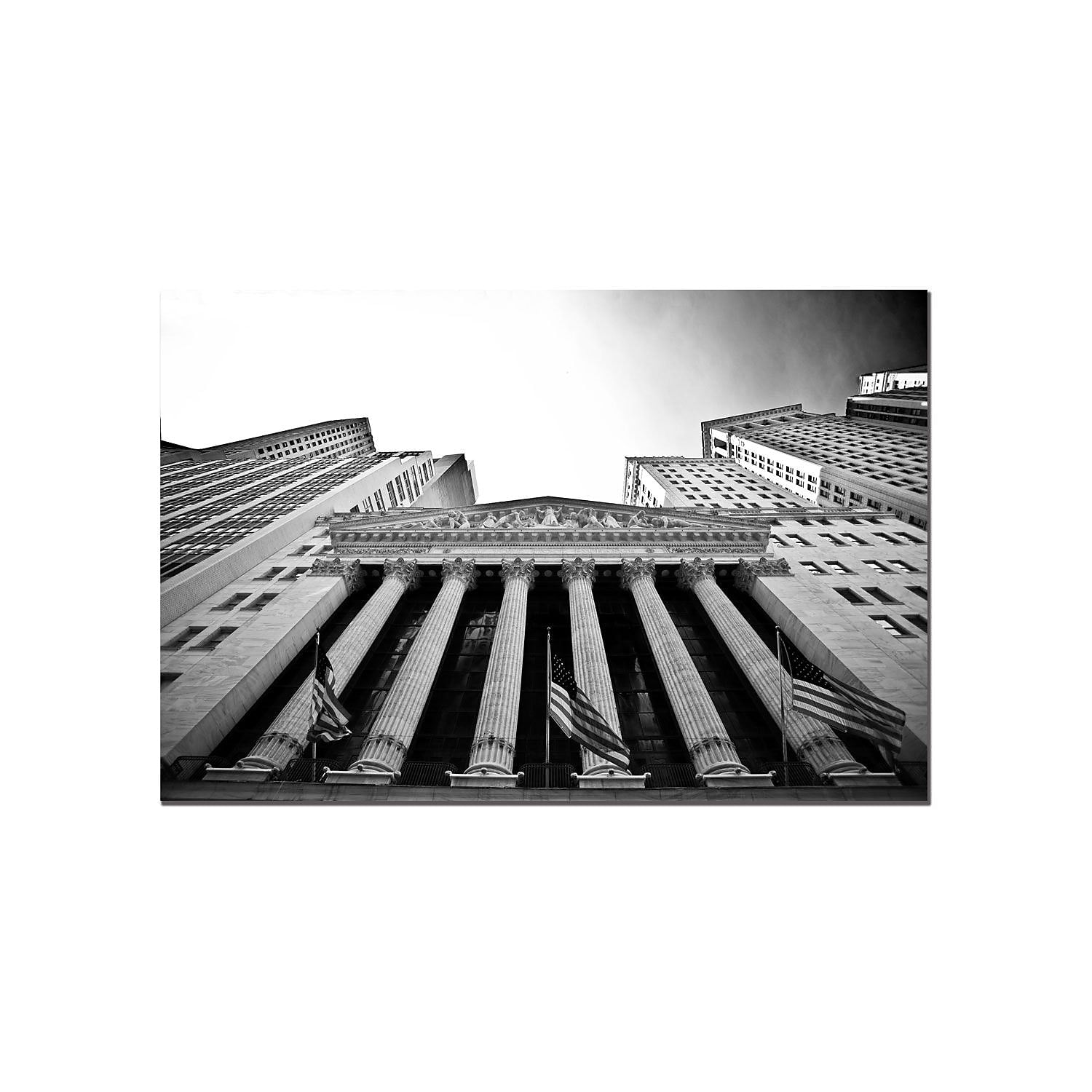 New York Stock Exchange Black and White Canvas Art