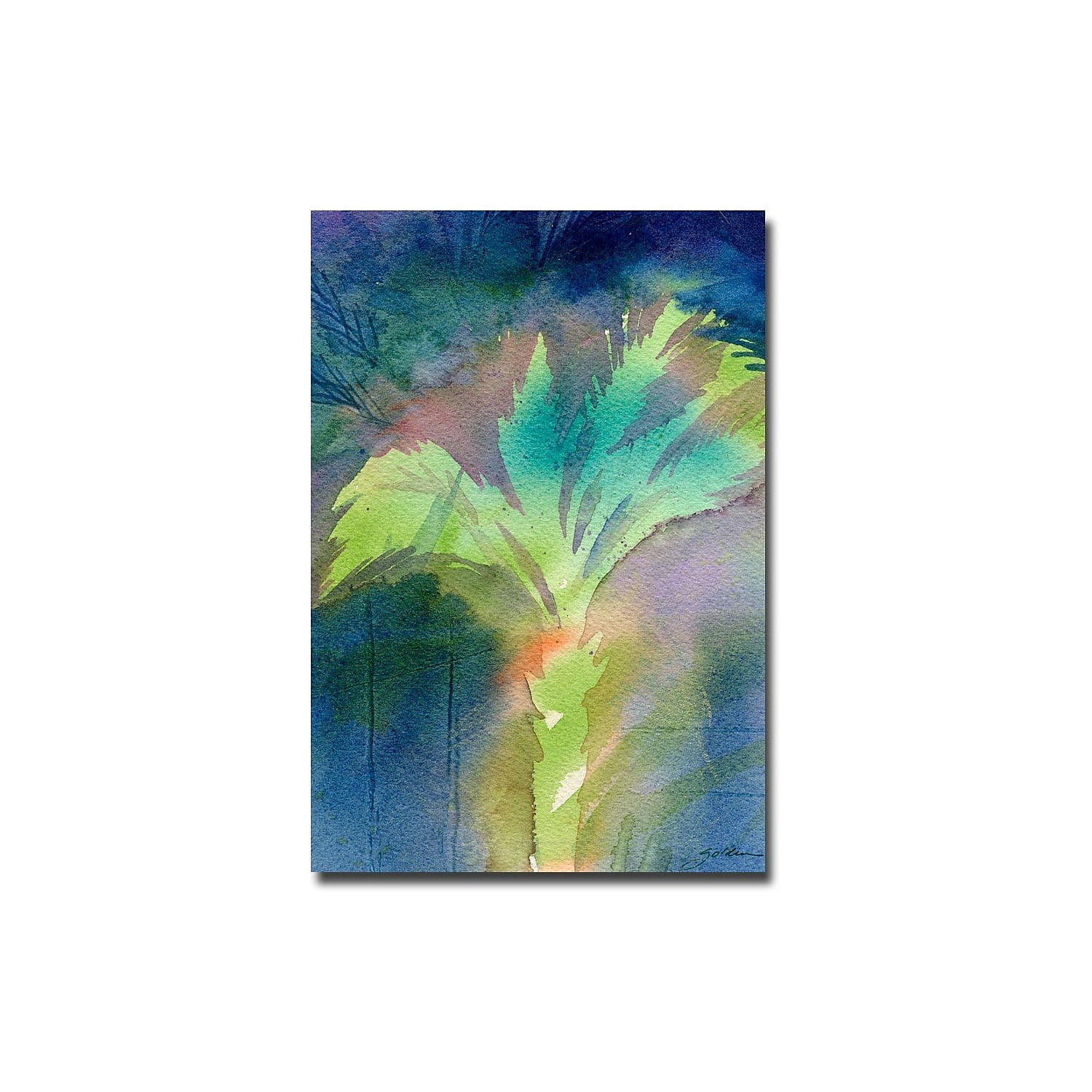 Trademark Art "Night Palm" Canvas Wall Art by Shelia Golden