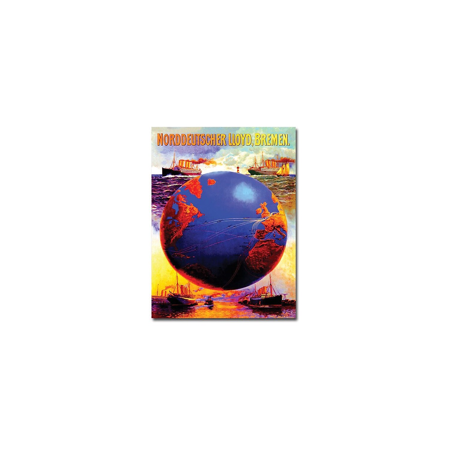 Trademark Art "North German Lloyd Line" Canvas Wall Art by Karl von Eckenbrecher
